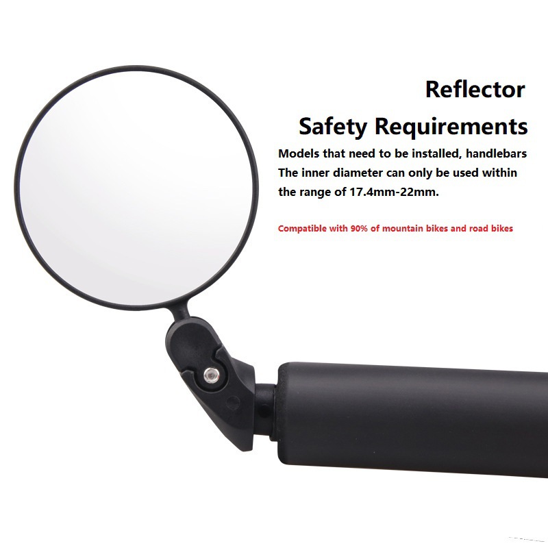 Bicycle Rearview Mirror with Wide Angle Convex Design Rotatable Safety Side Mirror for Mountain Bike