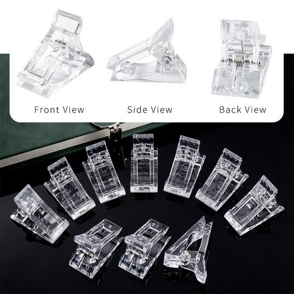 Quick Nail Tips Clip for Poly Builder Gel, DIY Extension Clamp Clips for Easy Nail Art