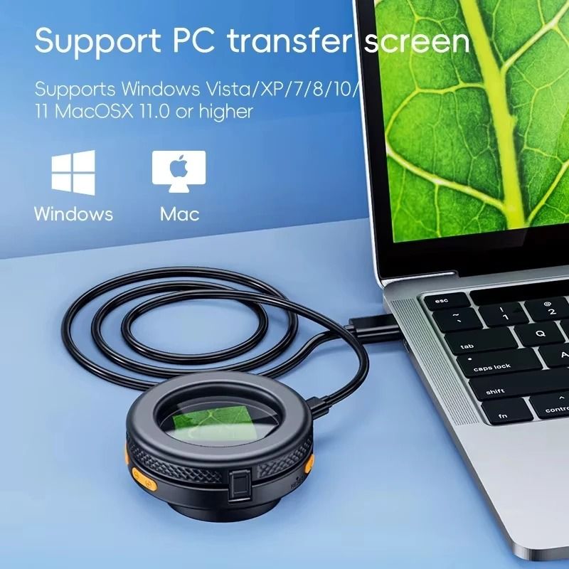 500x Digital Handheld Microscope with 2 in IPS Screen – Professional Foldable Magnifier with 8 LED Lights