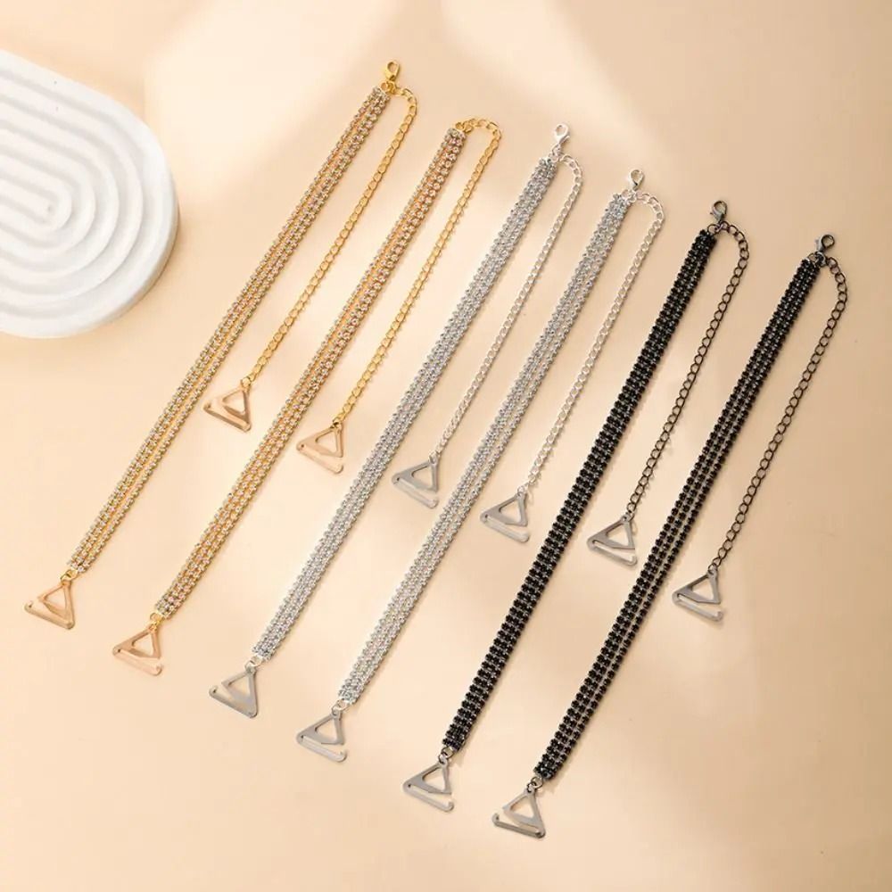 Rhinestone Bra Straps – Three-Row Adjustable Metal Underwear Straps – High-Yield Lingerie Interaction Hub