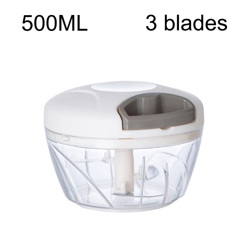 500/900ML Manual Meat Mincer & Garlic Chopper: Rotate Garlic Press Crusher, Vegetable Onion Cutter - Kitchen Cooking Acc