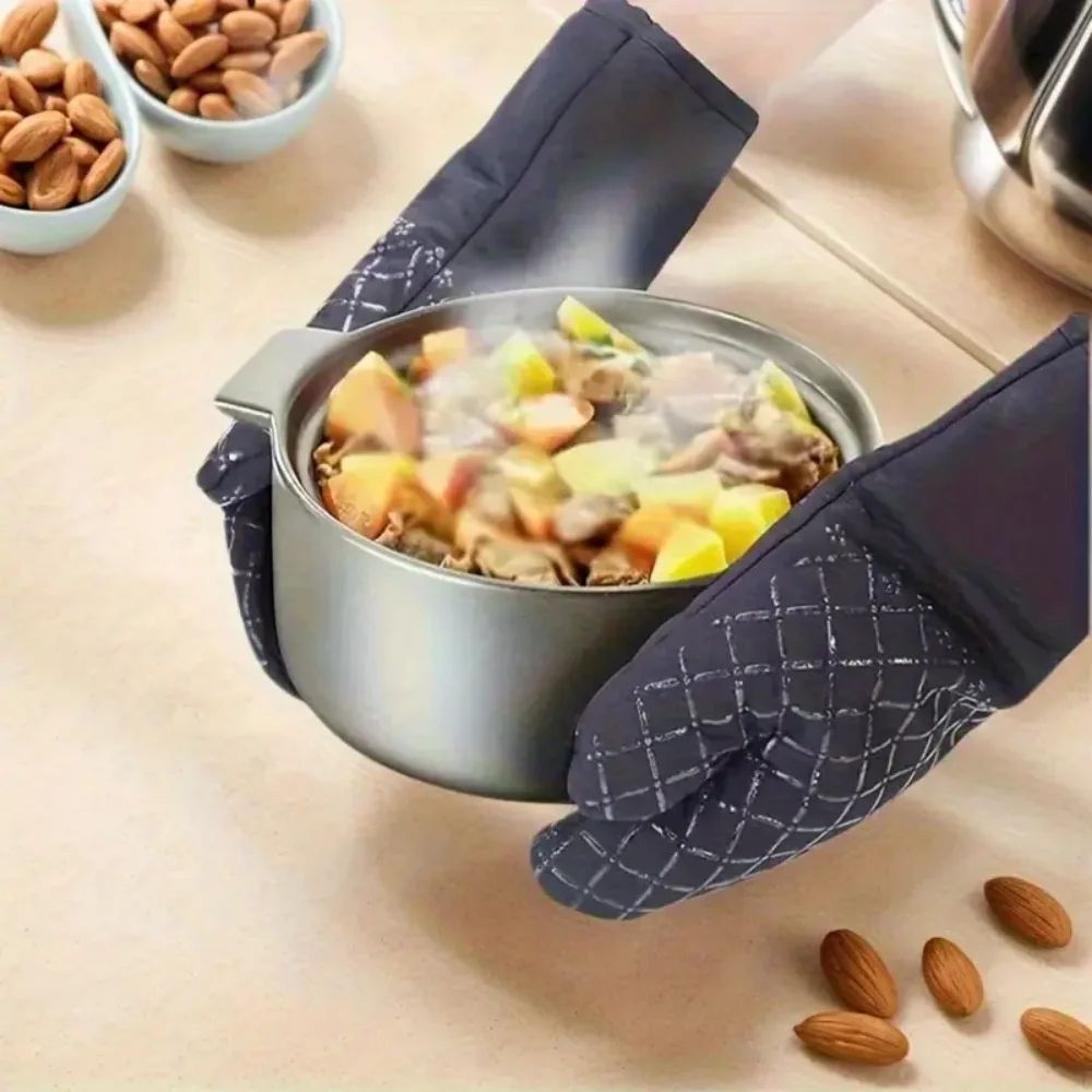 500°F Heat Resistant Oven Mitts & Pot Holders Set – Non-Slip Silicone Oven Gloves, 4-Piece Kitchen Safety Kit