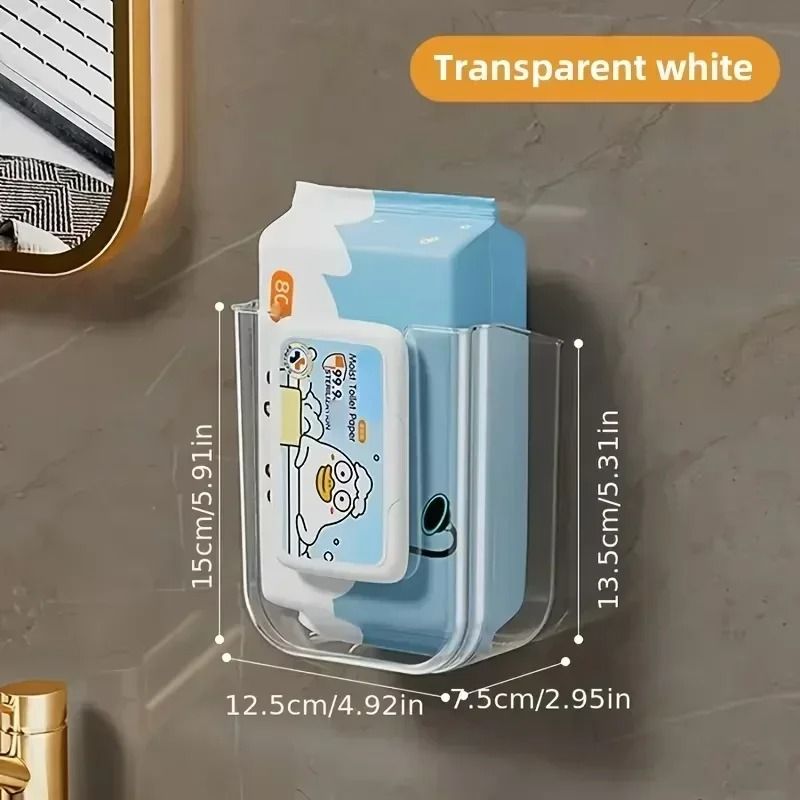 Wet Wipes Storage Box Wall Mounted Punch Free Inverted Tissue Holder