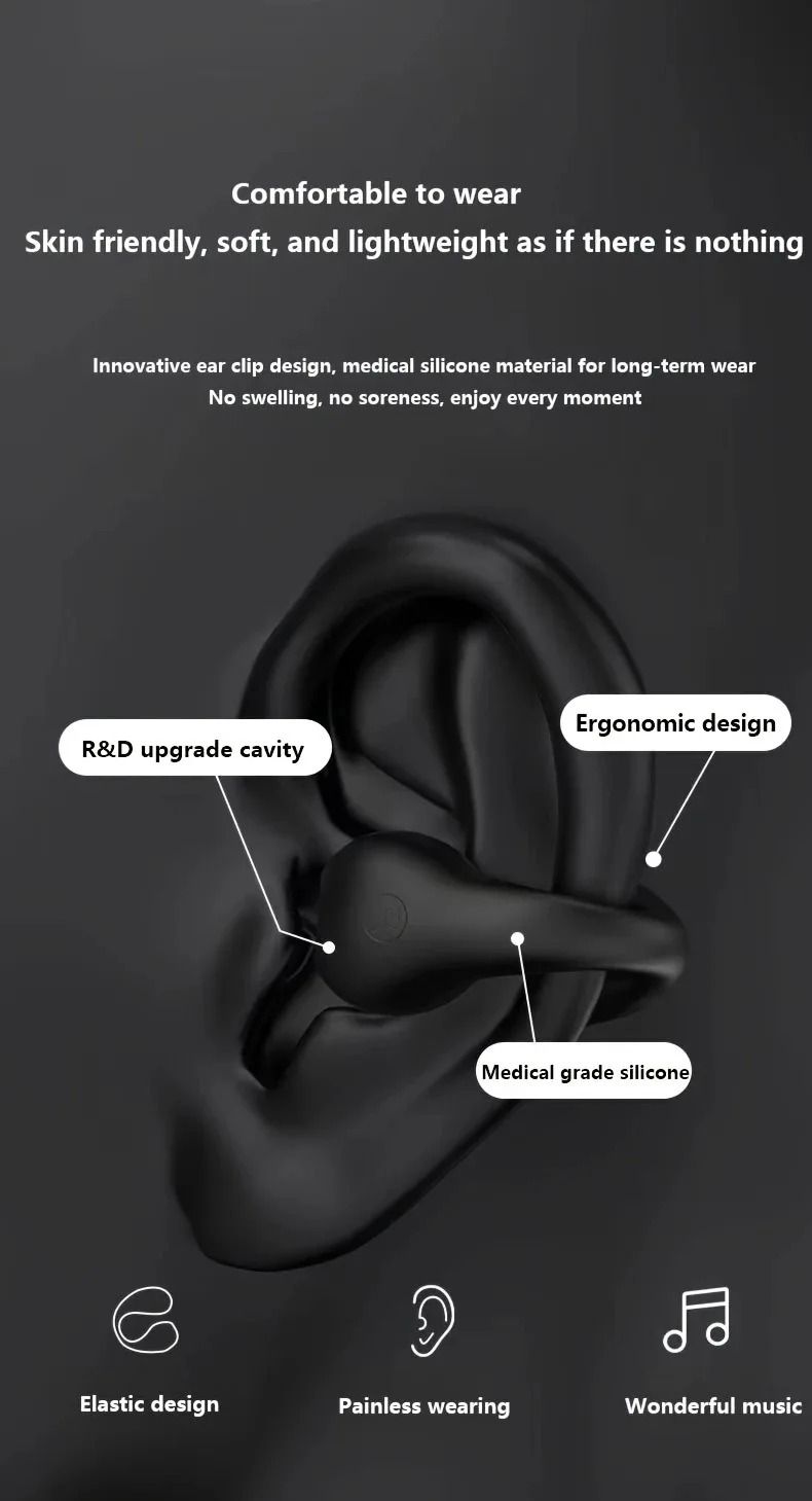 S22 X22 Clip-On Wireless Earbuds with ANC and Digital Display
