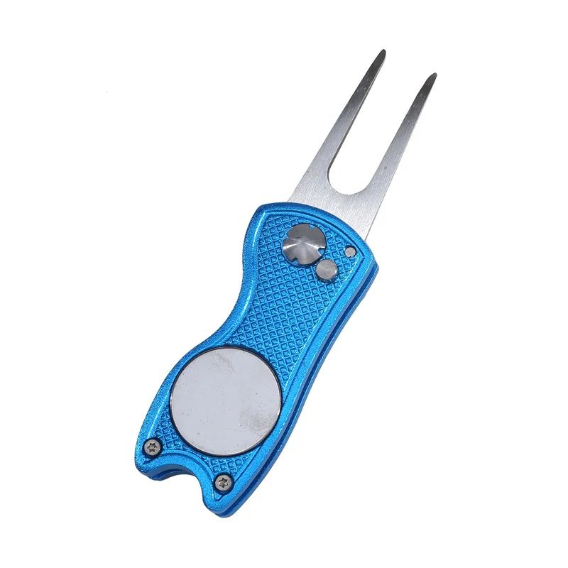 Foldable Golf Divot Repair Tool with Groove Cleaner