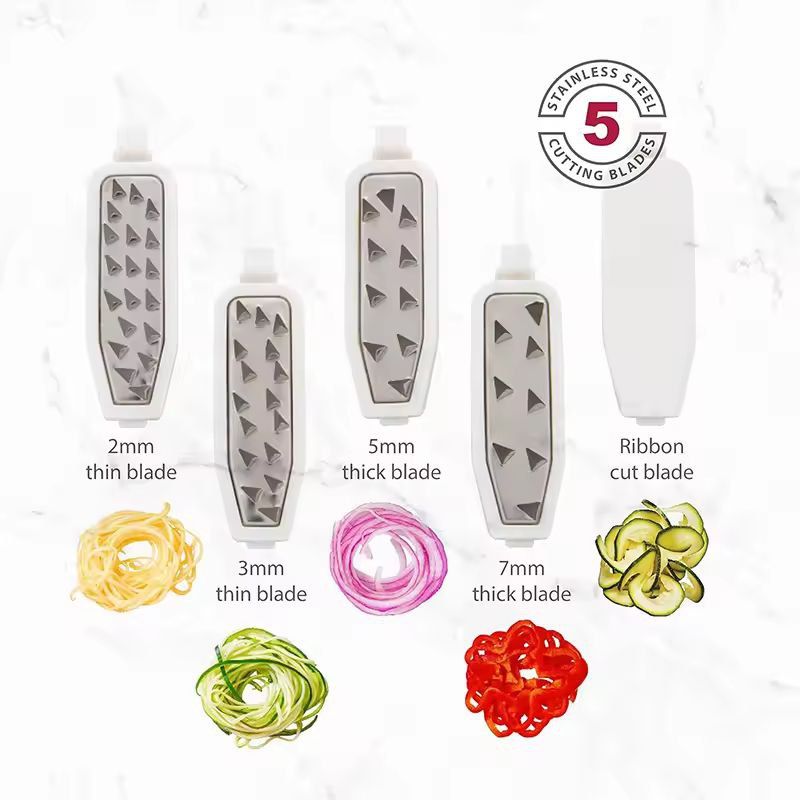 SmartPrep 5-in-1 Vegetable Spiralizer & Slicer – Foldable Veggie Pasta & Cheese Grater
