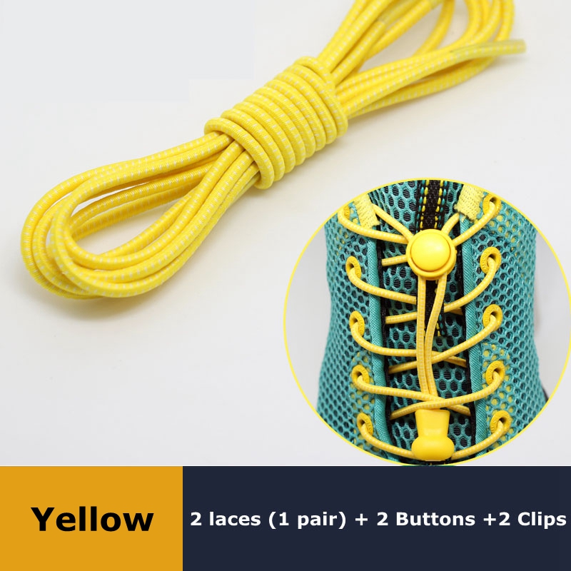 Elastic No Tie Shoelaces, Quick Rubber, Sneakers, Lazy Laces, Round Shoestrings, Stretching Lock