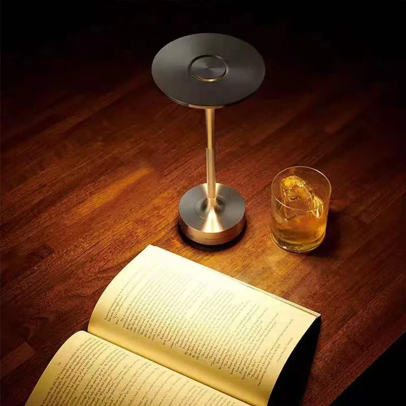 Portable Rechargeable LED Desk Lamp with Touch Dimming & USB Charging, Vintage Ambient Night Light