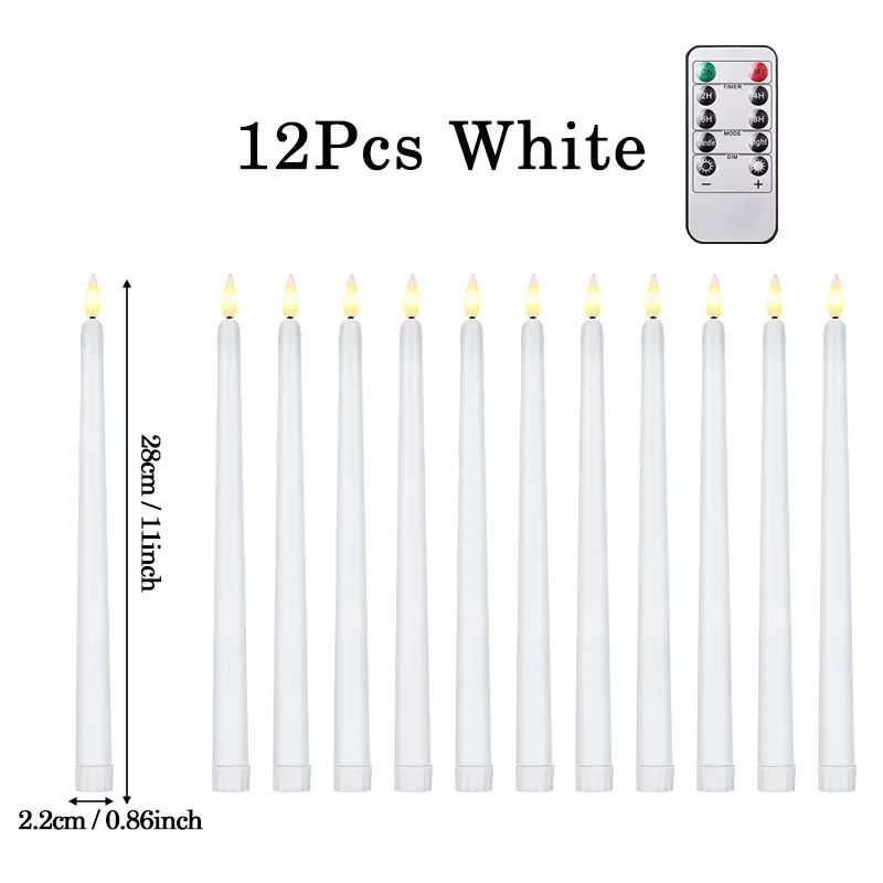 Flameless LED Taper Candles Set with Flickering Light
