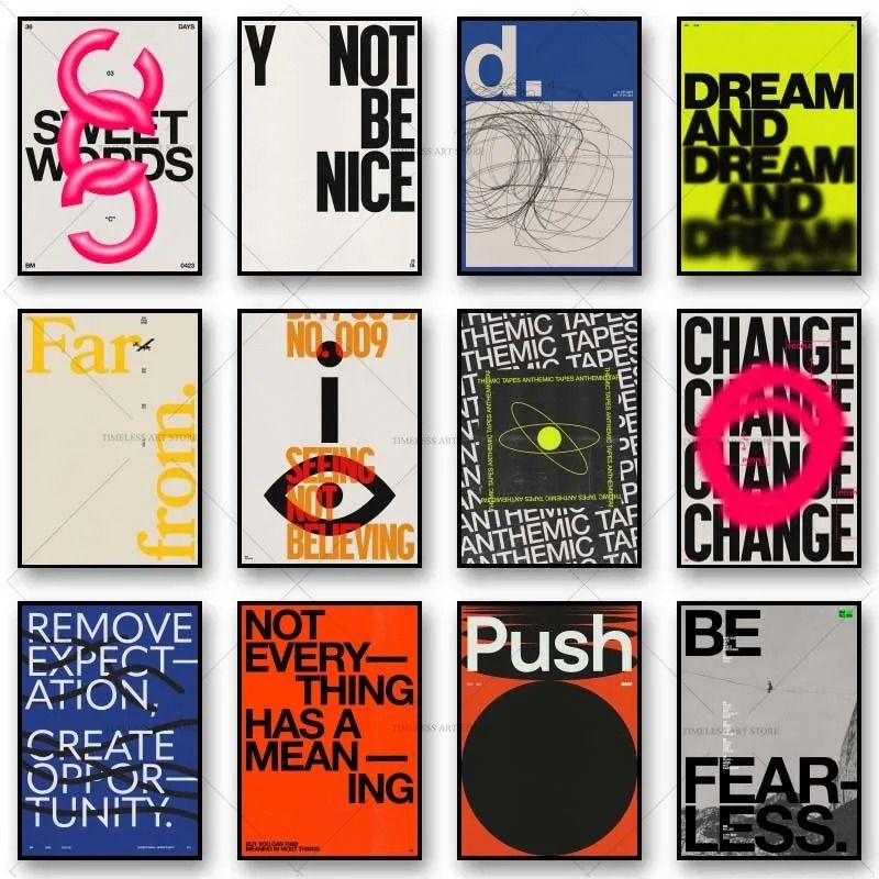 Modern Retro Inspirational Quote Canvas Art