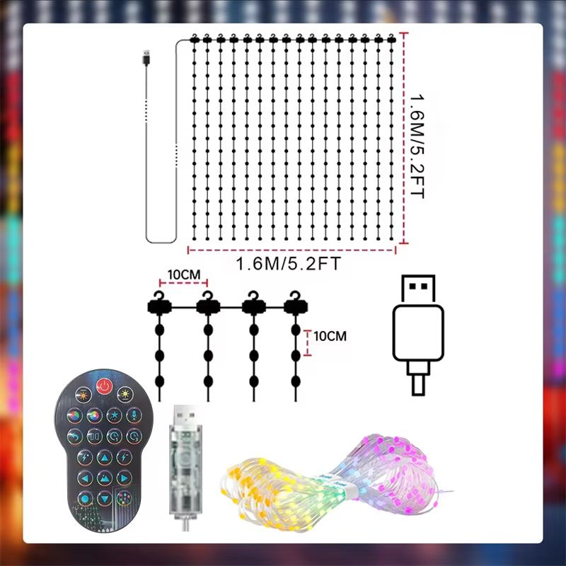 Smart LED Curtain Lights with App Control Music Sync Waterproof DIY Display Lights