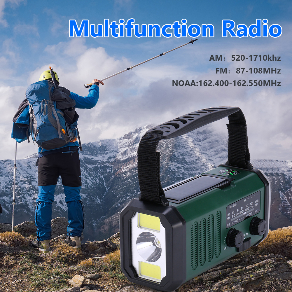 Hand Crank Emergency Radio with Solar Charging, Flashlight and Power Bank
