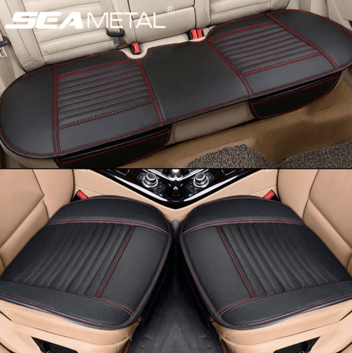 SEAMETAL PU Leather Universal Car Seat Cushion Protector