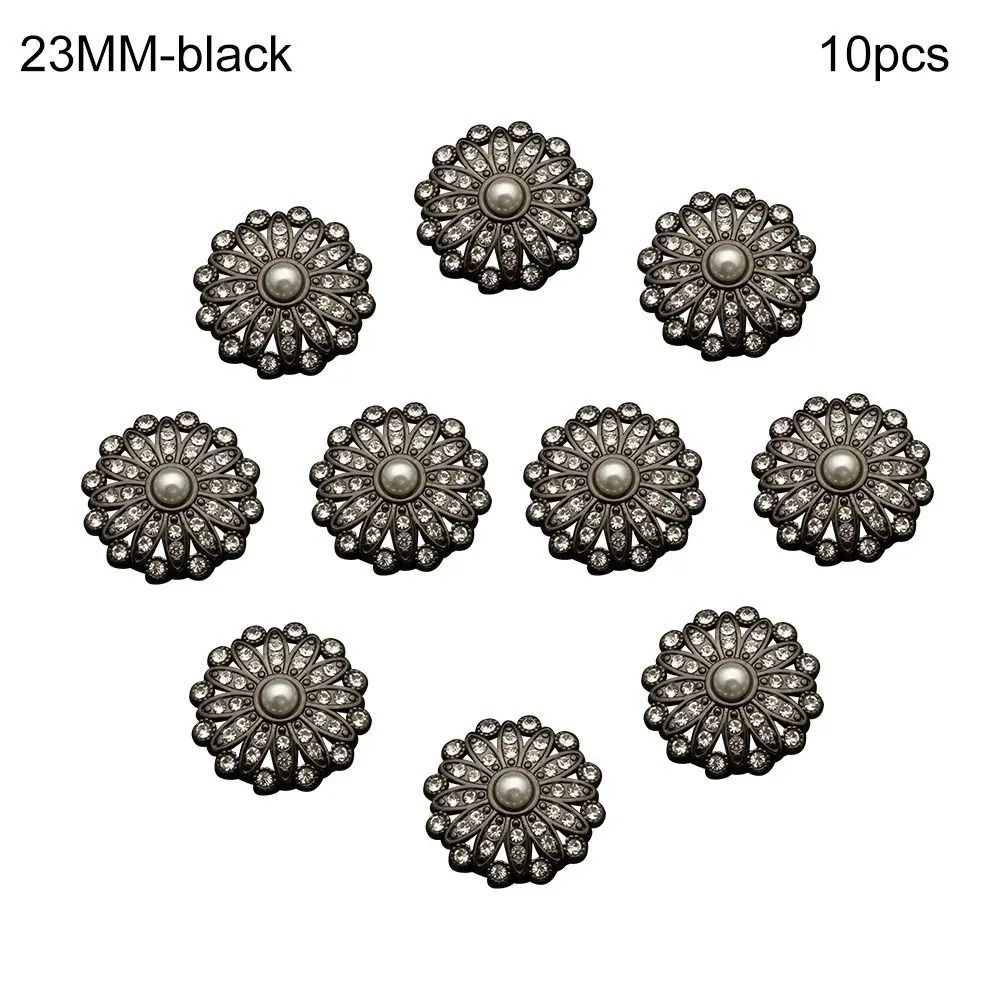 Retro Metal Pearl Button Gallery | High-Fidelity Diamond-Encrusted Clothing Accents & Sewing Jewelry