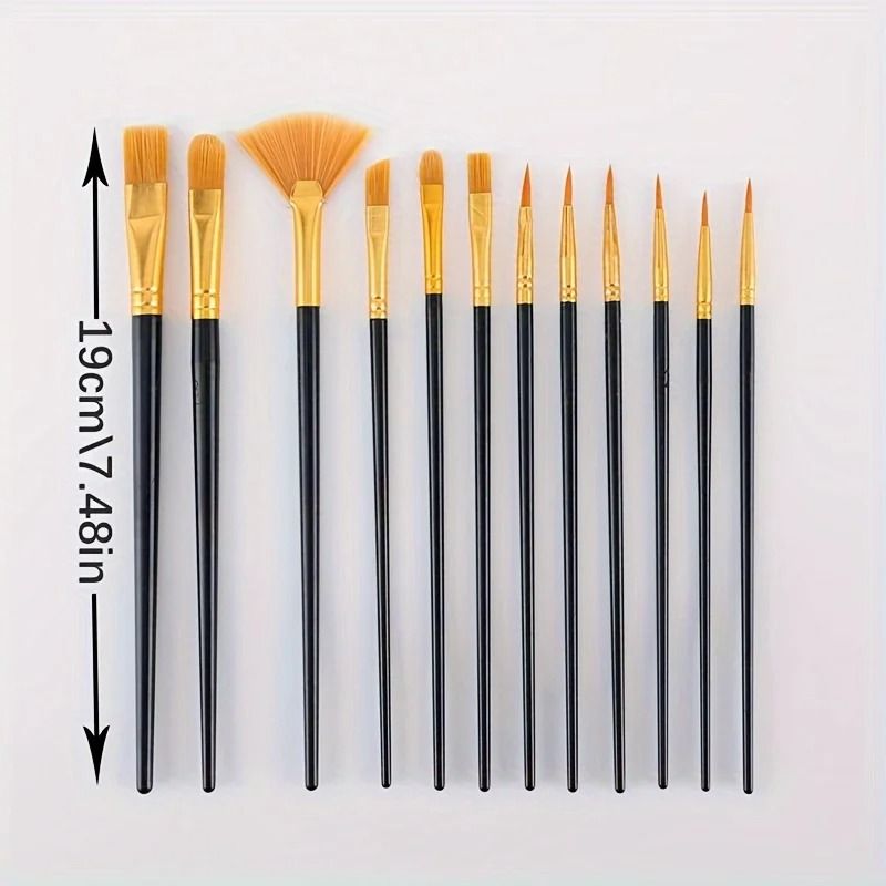 Professional 10/12/22 Piece Art Brush Set – Versatile Painting Supplies for Acrylic, Watercolor & Oil