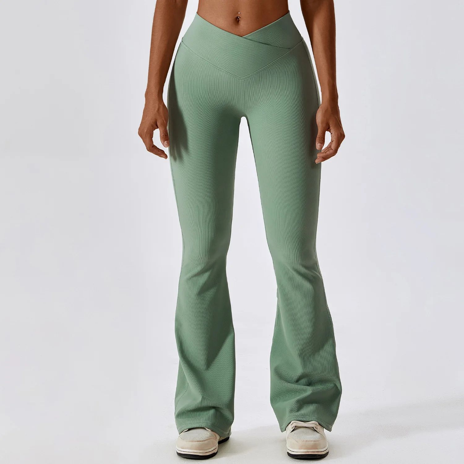 Womens High Waist Flared Yoga Fitness Leggings