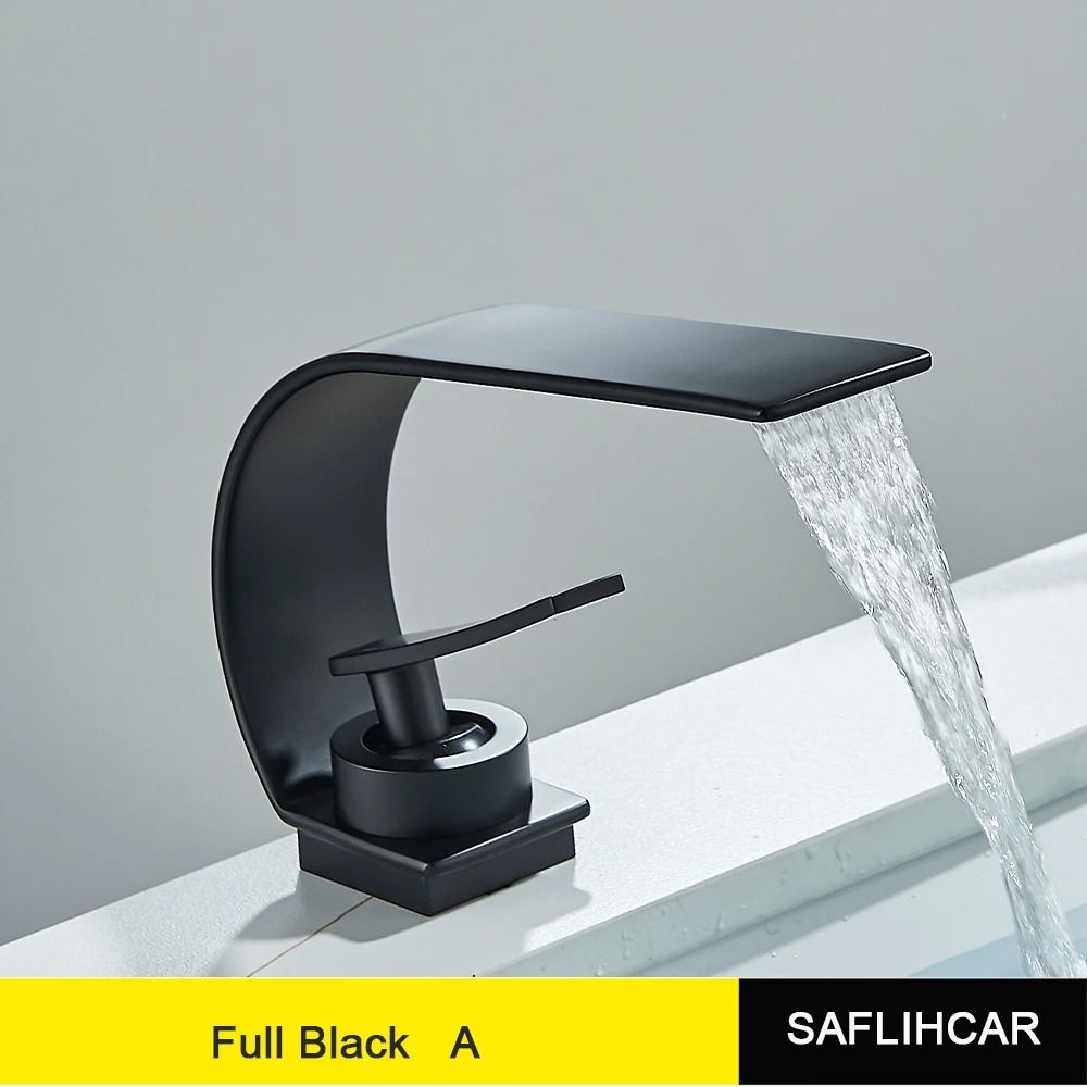 Black Thin Style Bathroom Sink Faucet with Hot and Cold Water Mixer