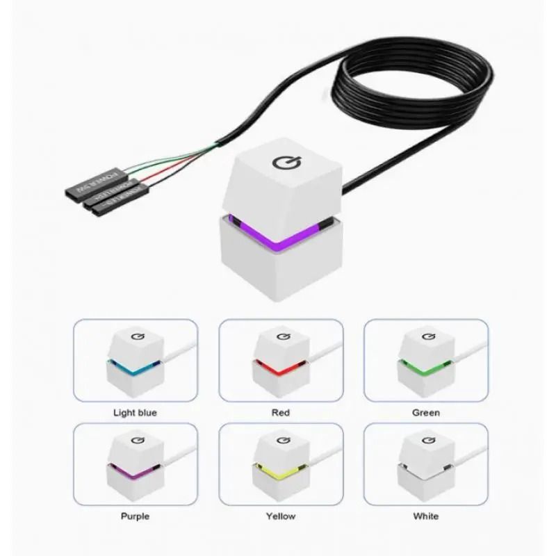 Computer Desktop External Power Switch with Blue LED and 1.8m Extension Cable