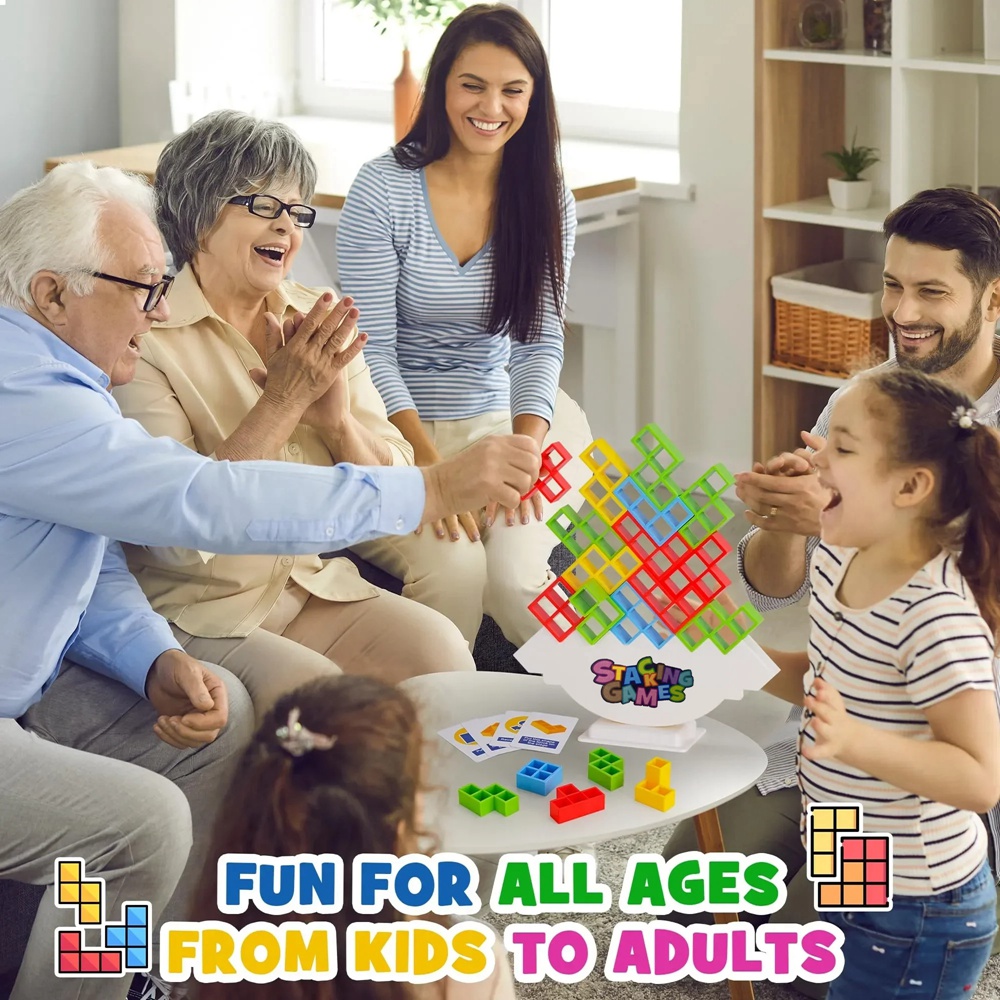 Balance Building Blocks Toy  Stacked Tetra Tower Game for Kids  Fun Desktop Challenge