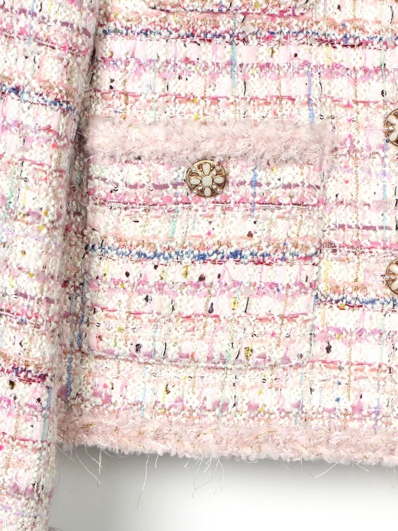 Cherry Blossom Romantic Braided Tweed Jacket