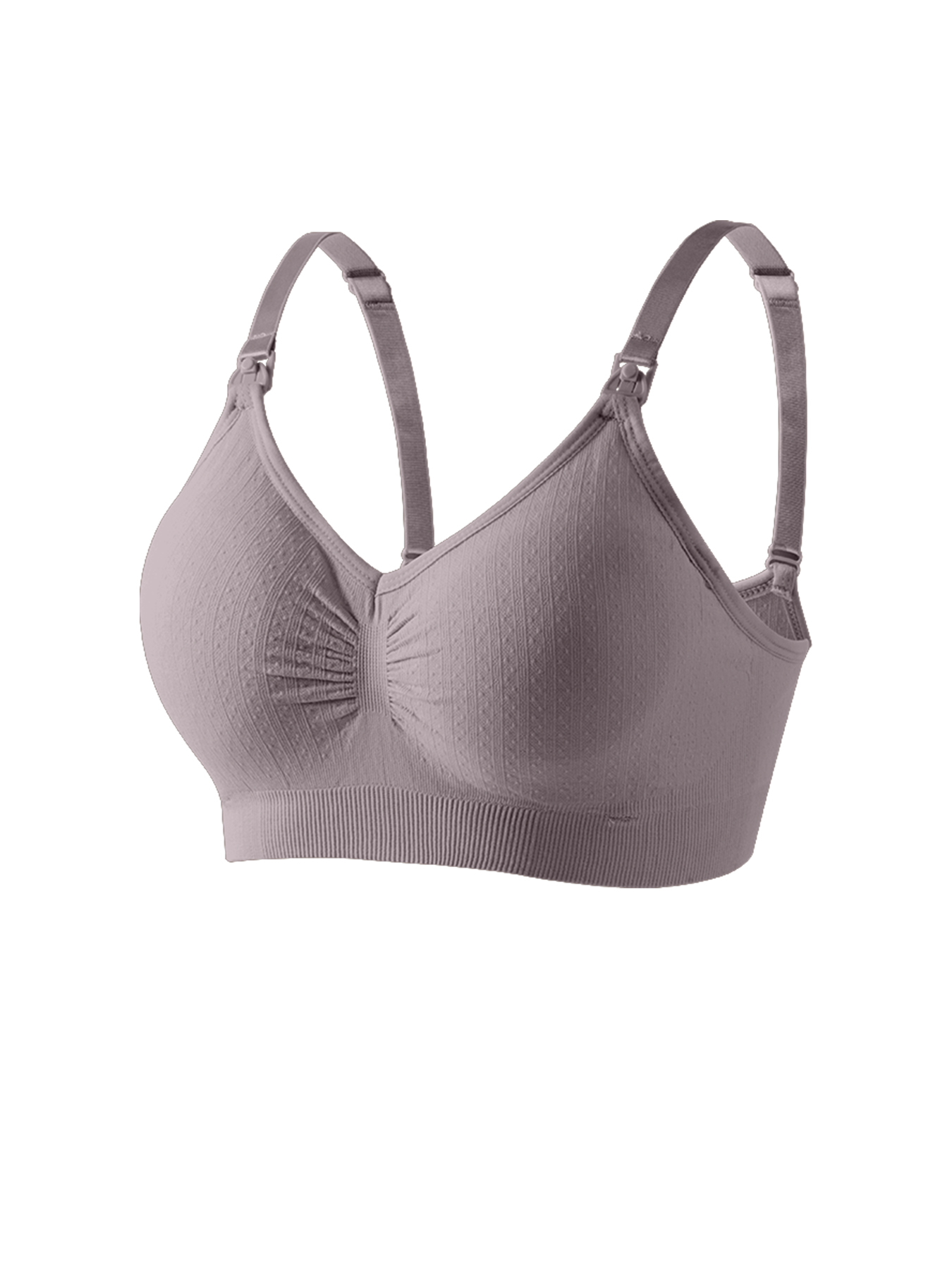 Seamless Nursing Bra, Breathable Maternity Bra with Single Handed Front Buckle, Push Up Women's Breastfeeding Underwear,