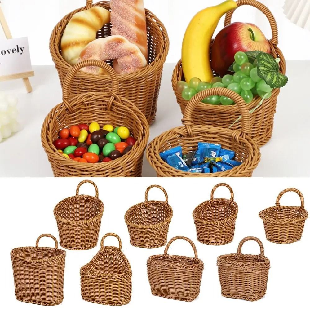 Rattan Storage Basket Hanging Kitchen Fruit Vegetable Organizer