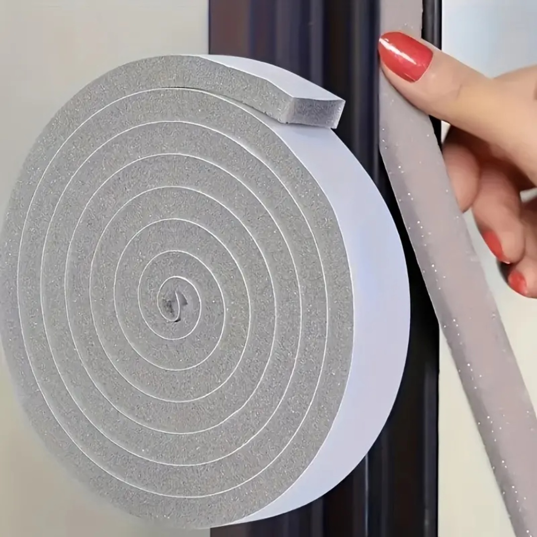 Sponge Foam Seal Strip Tape Adhesive, Weather Stripping for Doors Windows Furniture Protection