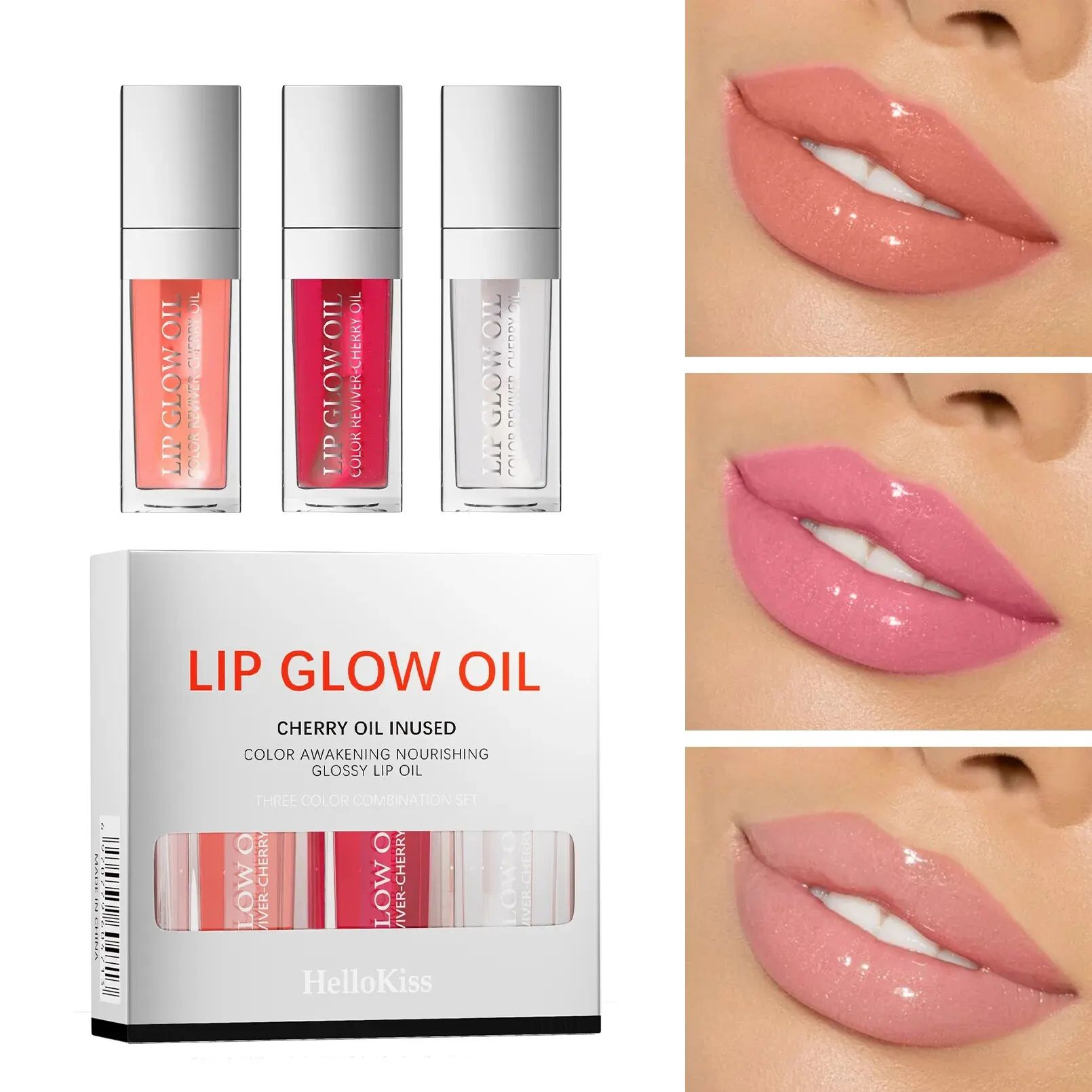 Crystal Jelly Lip Oil Set Hydrating Lip Plumper Gloss Tinted Lip Glow Collection