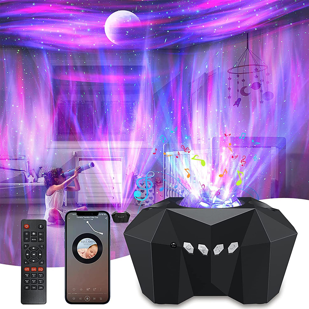 Aurora Galaxy Moon Projector with Bluetooth Music Speaker Sky Night Lamp for Kids and Adults