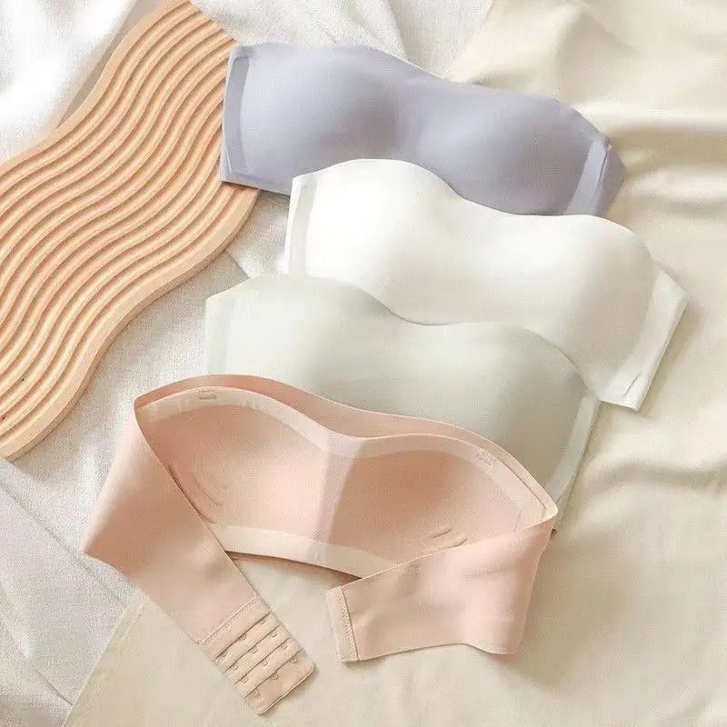SilkStay Seamless Tube Top Bra Invisible Wireless Push Up