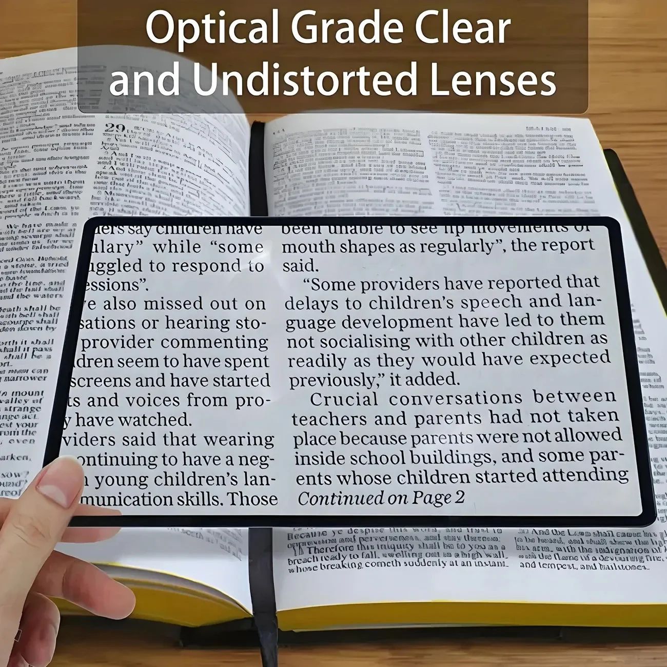 Full-Page Reading Magnifier – Large Sheet Magnifying Glass for Books & Documents