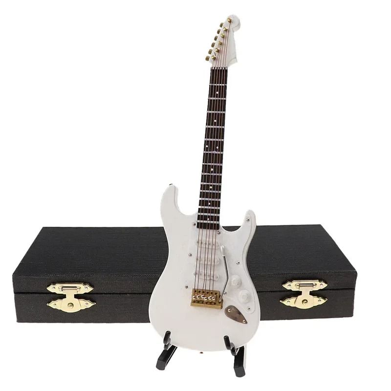 Mini Electric Guitar Model Wooden Musical Instrument Desk Decor Ornament