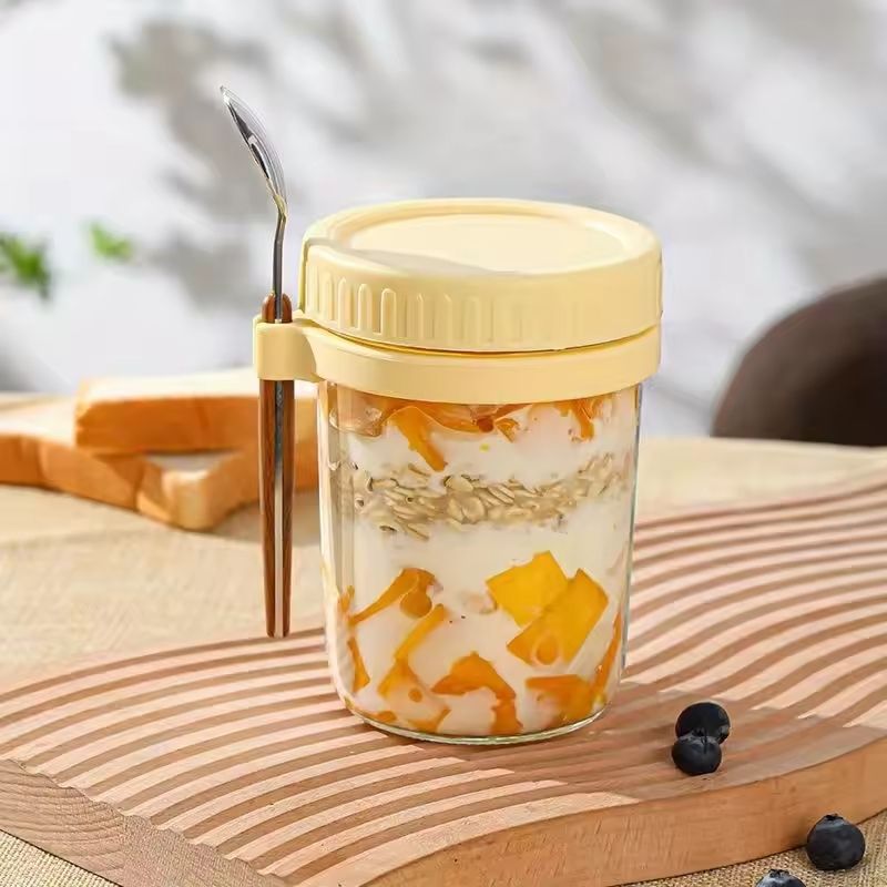 Glass Overnight Oats Container (1pcs)