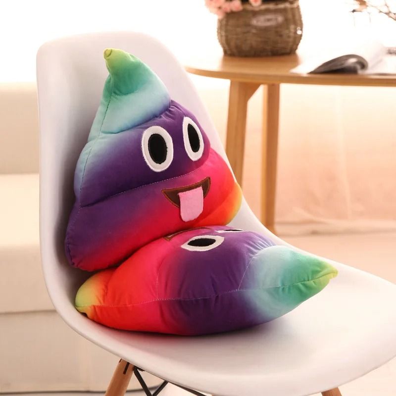 Cartoon Poop Plush Cushion Funny Expression Cushion