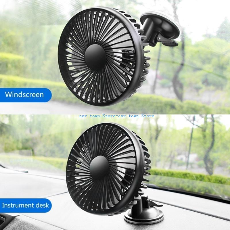 Powerful 3 Speed RXJE USB Fan, Rechargeable Portable Clip on Fan, Vehicle Cooling Fan for Car Truck SUV Tent RV