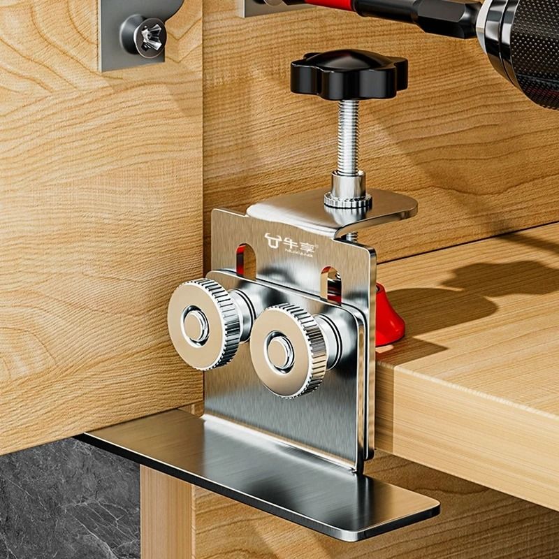 Cabinet Door Installation Tool Stainless Steel Cabinet Frame Fixture Portable Mounting Jig Bracket