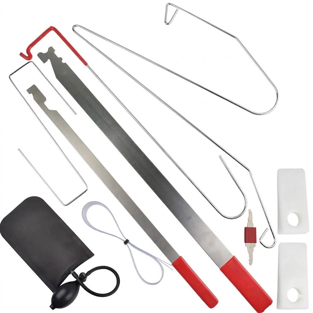 Universal Car Lockout Kit with Air Wedge Pump and Long Reach Tool Set