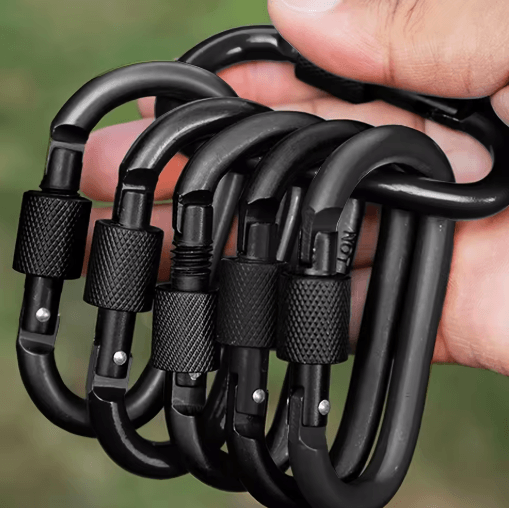 6pcs Carabiner Clips Set Durable Spring Snap Hooks for Outdoor & Everyday Use