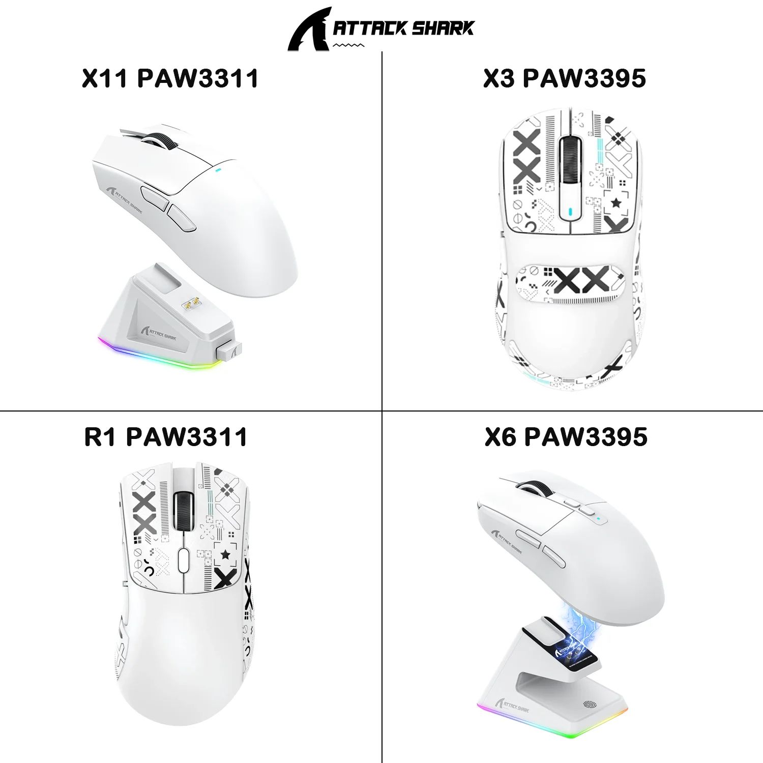 Attack Shark RGB Wireless Gaming Mouse – Tri-Mode Bluetooth Lightweight FPS Mouse