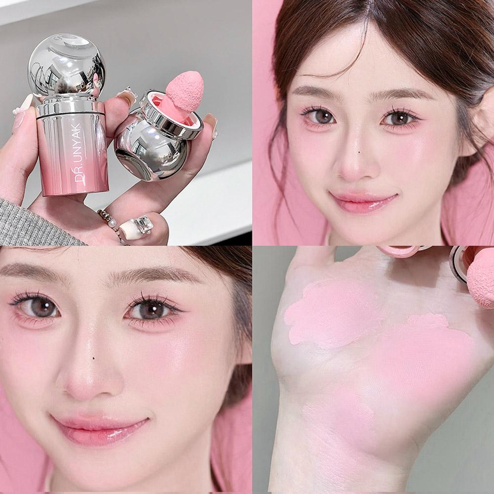 Velvet Liquid Blush Blusher Matte Sponge Head Natural Lasting Contour Blush Tint Brighten Facial Makeup
