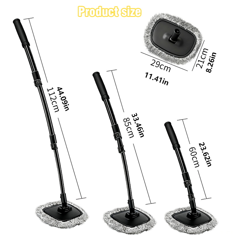 Telescoping Long Handle Car Wash Mop, New Retractable Bent Bar Car Wash Brush, Essential Car Cleaning Tools