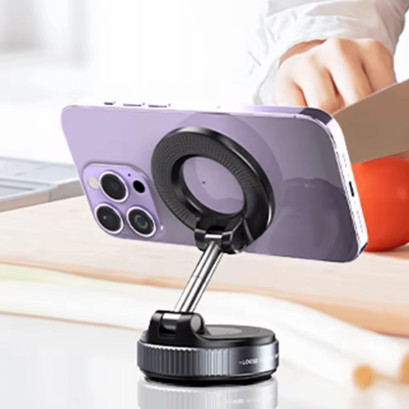 Car Magnetic Phone Mount – 360 Degree Rotating Vacuum Suction Phone Bracket Universal Holder for Navigation