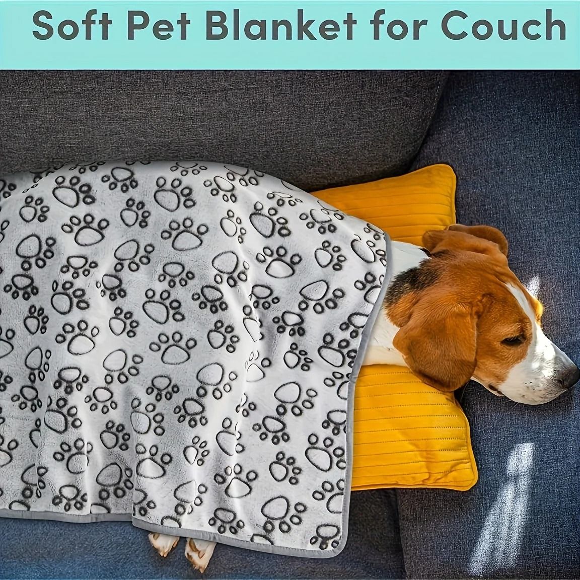 Soft Plush Pet Blanket with Cartoon Design