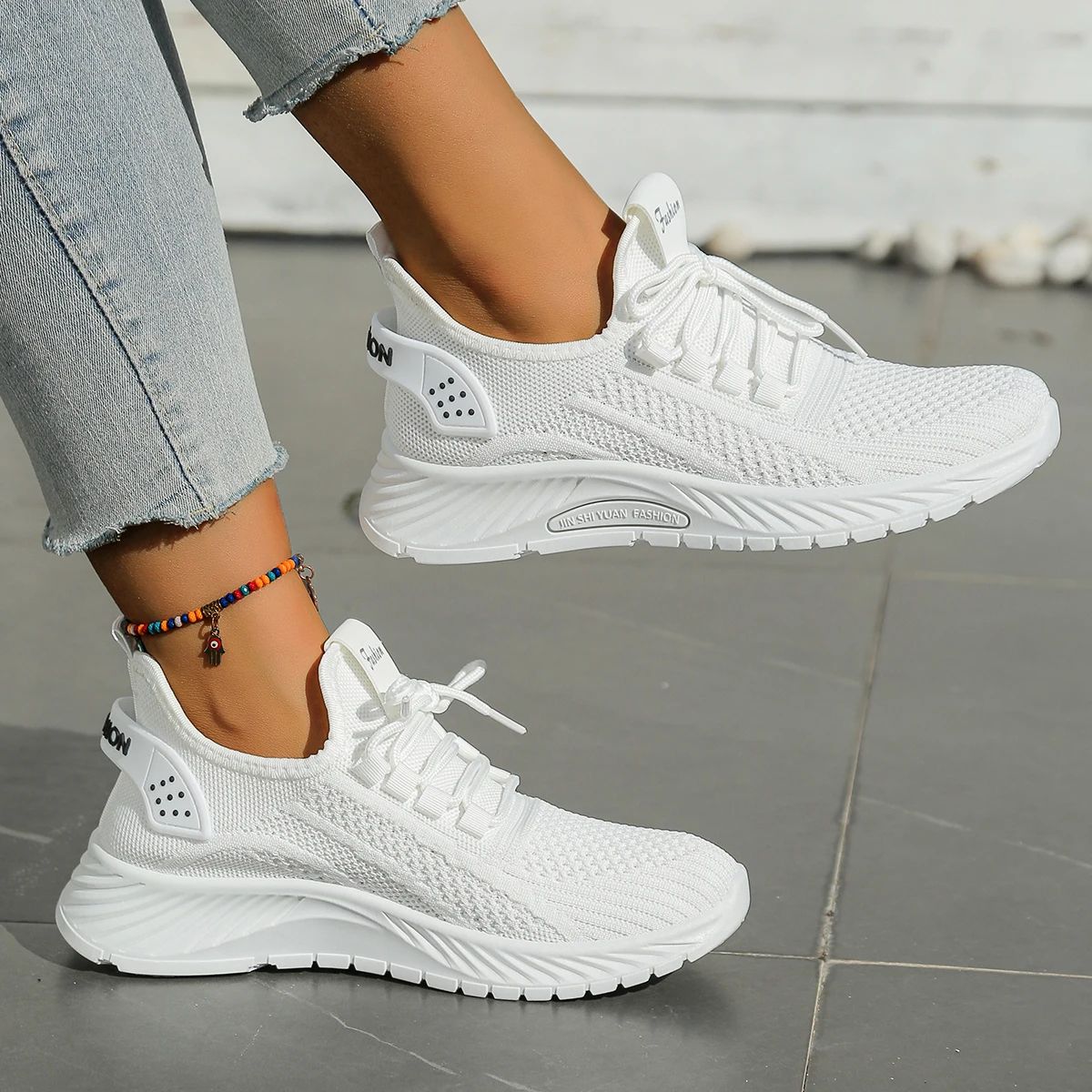Fall KnitStride Womens Casual Sneakers - Breathable Everyday Walking Shoes