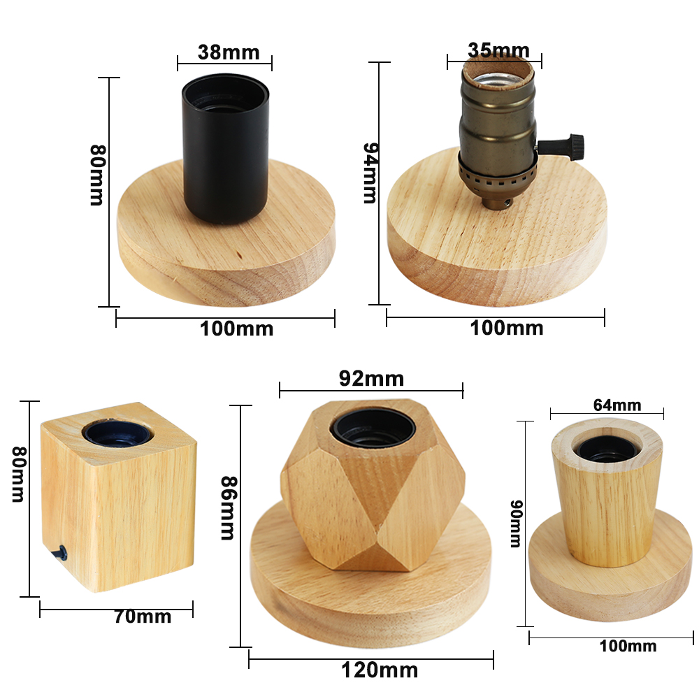 Retro Vintage Table Lamp, Wood Night Light Plug, Bedroom Bedside Desk Lamp, Floor Decor, Multiple Shapes, Ideal for Home