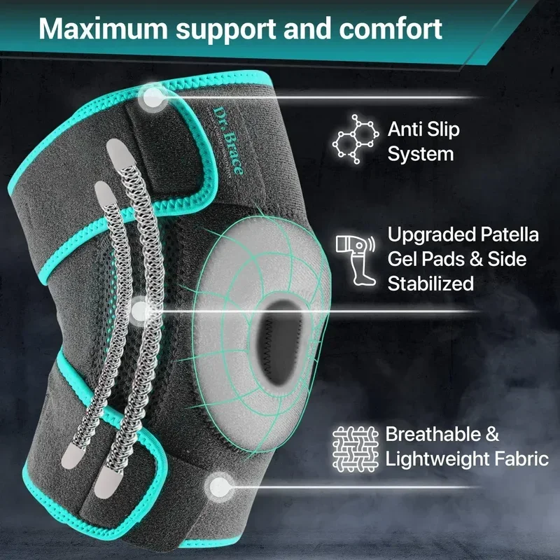 Patella Knee Brace with Side Stabilizers for Women & Men Support for Running, Basketball, Hiking