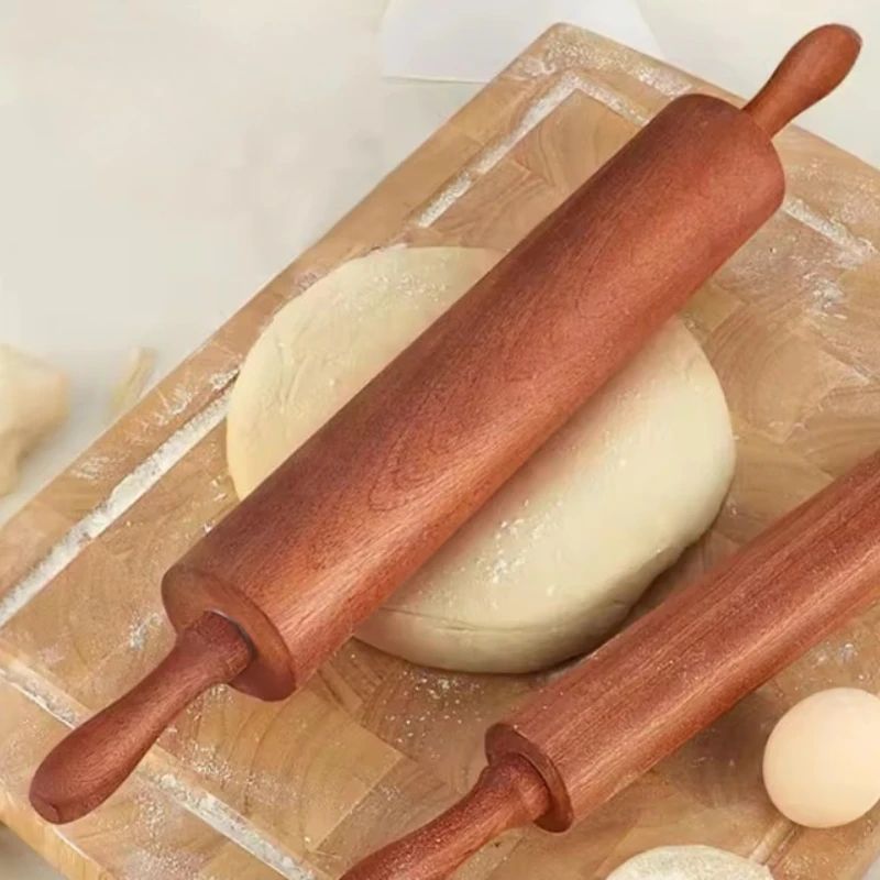 Classic Wooden Rolling Pin with Handles