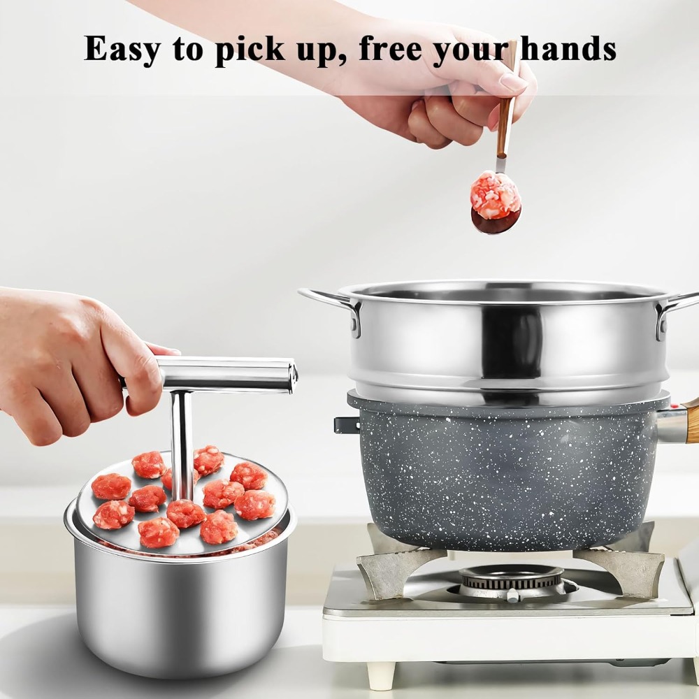 Stainless Steel Meatball Maker Press Mold Ergonomic Handle