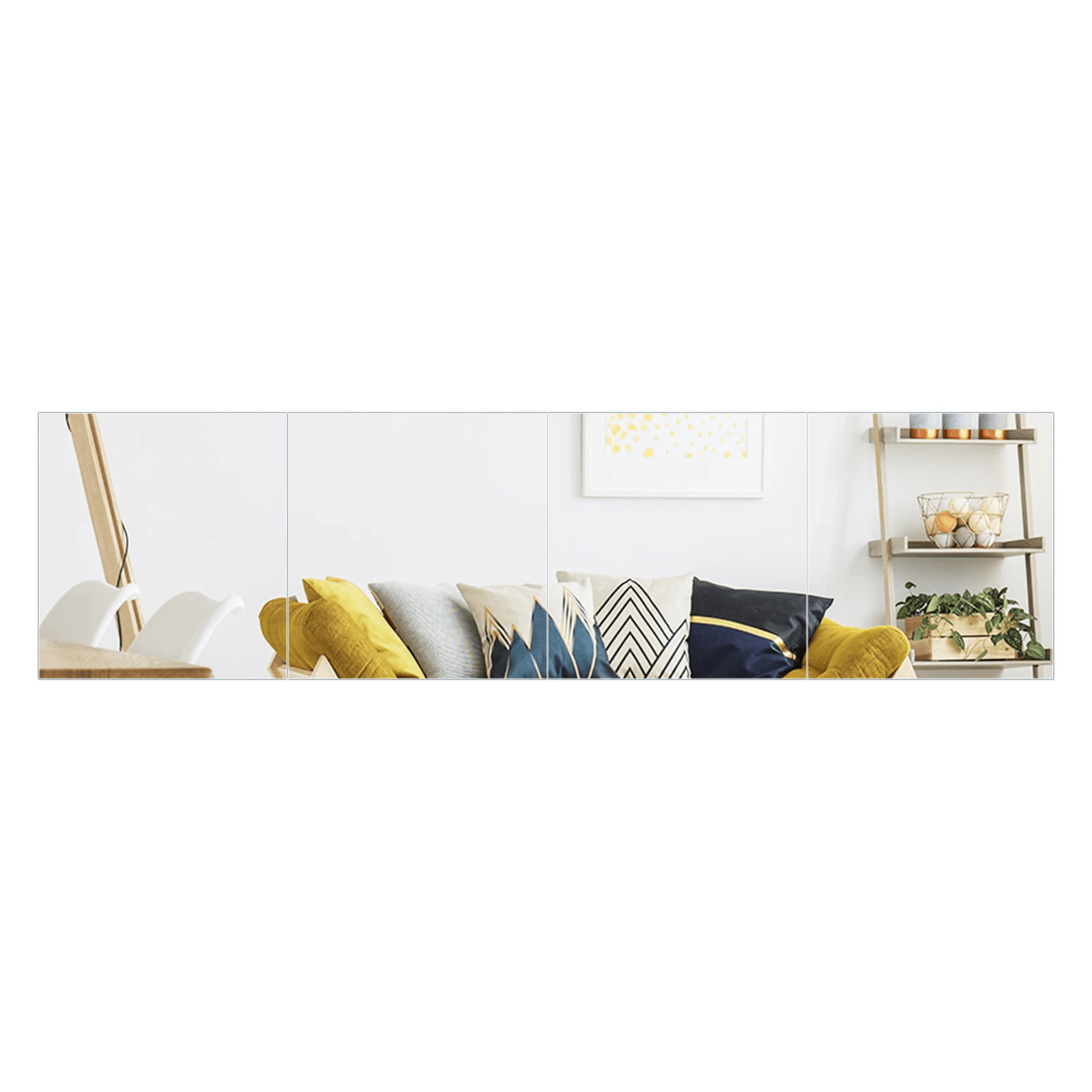 Frameless Wall Mirror Set, Full Length Mirror Tiles, Bedroom Makeup Mirror, Stylish Wall Decor