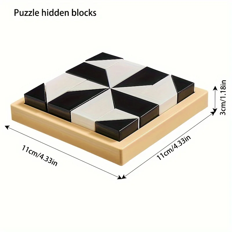Children's Intelligent Puzzle Toys Level Parent-Child Interactive Tabletop Game Black and White Hidden Building Block